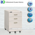 Pharmacy furniture metal 3 drawers filing steel movable cabinet